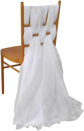 Miniatura 32 de Efavormart - Paquete de 5 bandas de gasa de alta calidad para silla, 22 x 78 pulgadas, amatista violeta, lazos para silla de diseño transparente