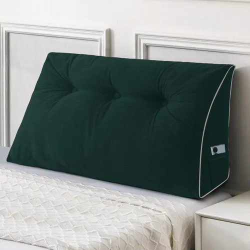 Miniatura 49 de Sasttie - Almohada de cabecero completa, almohada de cuña para cabecero para sentarse en la cama, cojín triangular de apoyo para la espalda