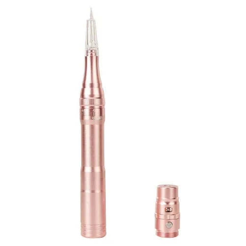 Miniatura 5 de Maquillaje permanente Rotary Tattoo Machine Máquina de cejas con 10 agujas para cejas, labios, delineadores de ojos B950b (oro rosa)