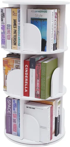 Miniatura 9 de CNCEST Estantería giratoria de 360°, estante organizador de estantería de 5 niveles, estantería de 360 niveles de 5 niveles, estantería de PVC