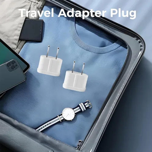 Miniatura 7 de Adaptador de enchufe europeo a estadounidense, adaptador de salida de viaje pequeño europeo a estadounidense, adaptadores de la UE a EE. UU.