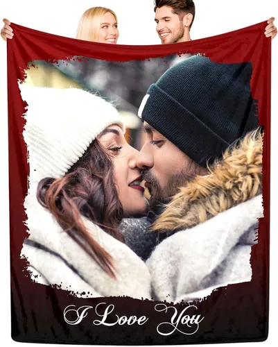 YESCUSTOM Manta personalizada con texto fotográfico, manta personalizada con mis propias imágenes para Navidad, familia, mamá, papá, perro,