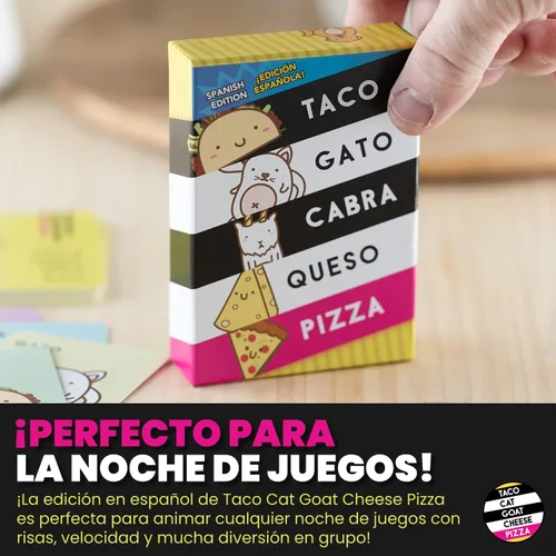 Miniatura 6 de Taco Cat Goat Cheese Pizza Edición Española Juego de cartas salvajemente entretenido para la noche de juego familiar Fácil de jugar con rondas