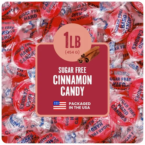 Cambie Caramelos duros sin azúcar, 1 libra de caramelo sin azúcar envueltos individualmente, canela