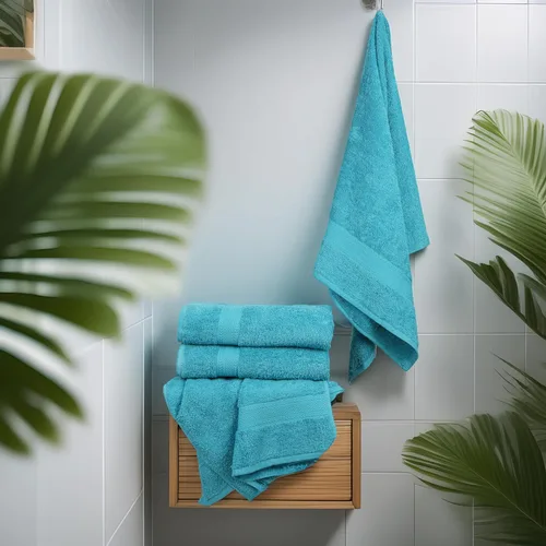 Miniatura 5 de Juego de 6 toallas de baño de tamaño mediano, 100% rizo de algodón, 24 x 48 pulgadas, secado rápido, suaves y altamente absorbentes, toallas