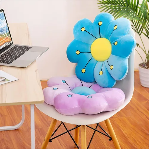 Miniatura 3 de AZCHEN Cojín de suelo con flores, cojín de flores, decoración del hogar, almohada de lectura (17.7 pulgadas, morado)