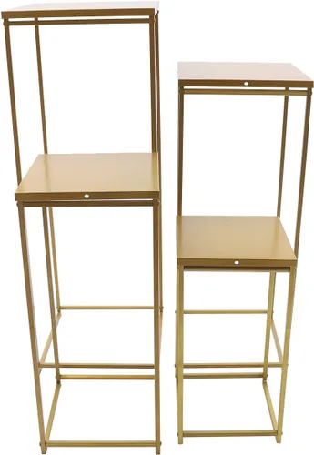 Miniatura 4 de Soporte de metal para flores de boda, jarrón de suelo, columna de soporte geométrico, centros de mesa para arreglos florales de mesa, decoración