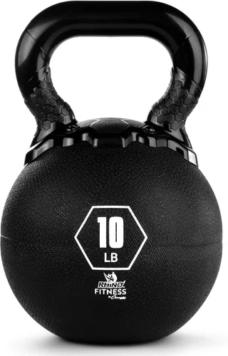 Champion Sports Rhino - Pesas rusas de goma, color negro, equipo de entrenamiento de fuerza de primera calidad, varios pesos