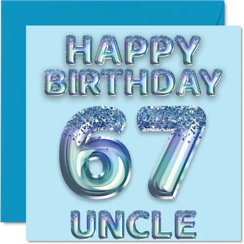 Miniatura 319 de Stuff4 Tarjeta de primer cumpleaños para niños, globo de fiesta con purpurina azul, tarjetas de feliz cumpleaños para niño de 1 año, nieto, hijo, 57
