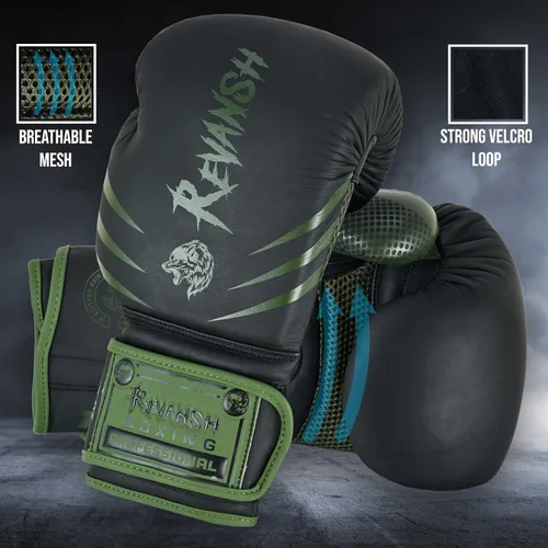 Miniatura 7 de Revansh Boxing Gloves Premium Matte Cowhide Leather Gloves for Boxing, MMA, Muay Thai, Kickboxing, Durable, Comfortable, Protective Gloves for