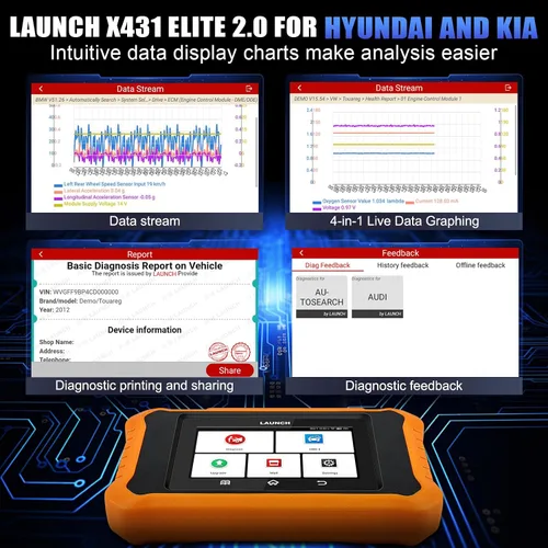Miniatura 7 de LAUNCH Creader Elite V2.0 2026 apto para la herramienta de escaneo bidireccional Kia y Hyundai, todas las funciones de restablecimiento, escáner