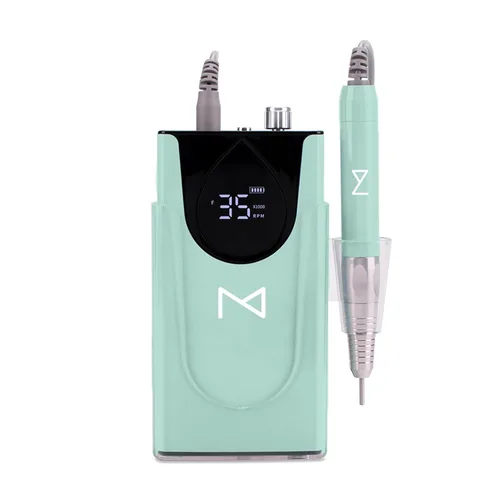 Miniatura 2 de M Max - Taladro de uñas profesional - Lima de uñas con motor sin escobillas 2 en 1 - Eléctrica, inalámbrica, carcasa de aleación de aluminio, 35000