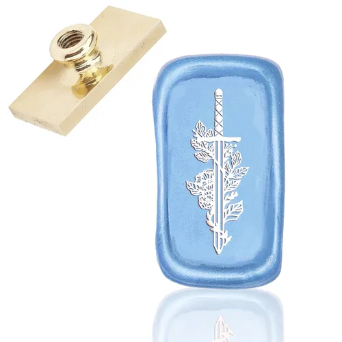 CRASPIRE Sello de cera de repuesto de flor y espada, sello de cera de sellado vintage, cabezas cuadradas, solo sin asa para sobres de cartas,