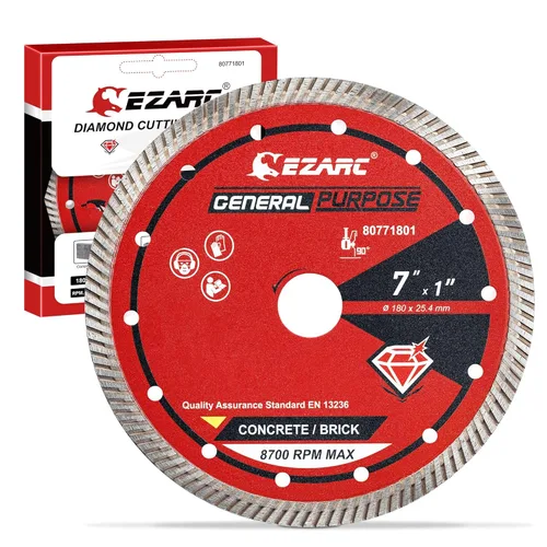 Miniatura 9 de EZARC Hoja de diamante de 4.5 pulgadas, hojas de sierra de diamante Turbo para amoladora angular, hoja de piedra de 4.5 pulgadas para corte rápido