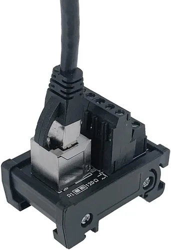 Miniatura 6 de Placa de distribución de conector Ethernet de montaje en riel DIN RJ45 8P8C, conector de bloque de terminales de conector vertical RJ45