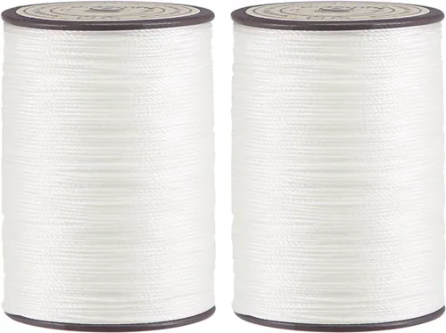 Miniatura 9 de uxcell Hilo encerado fino de 137 yardas, 0.022 in de diámetro, de poliéster, con revestimiento de cera, para coser a máquina, bordar, acolchar a