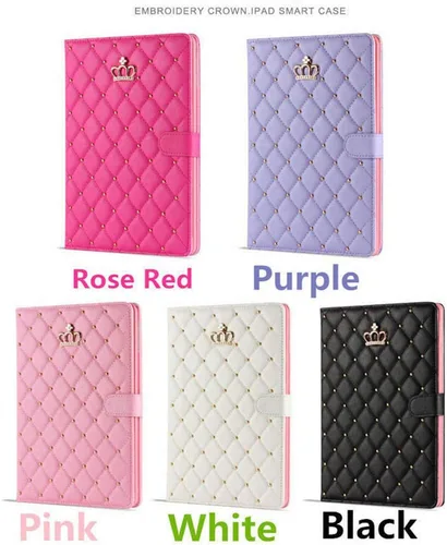Miniatura 4 de Funda Linda con Corona para iPad Mini 7 (A17 Pro) 2024/Mini 6 2021, Cuero PU Brillante con Diamantes, Función Automática de Encendido/Apagar