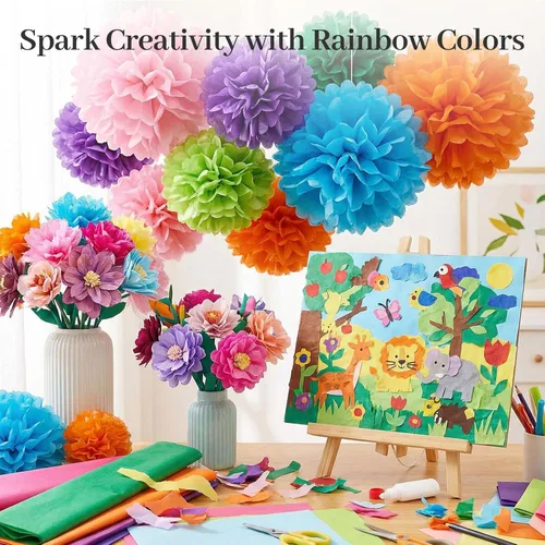 Miniatura 3 de Koogel 120 hojas de papel de seda a granel, papel de regalo de 20 x 14 pulgadas para bolsas de regalo de Navidad, manualidades, boda, fiesta