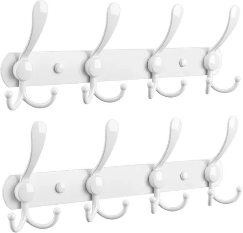 Miniatura 11 de YUNISS Perchero montado en la pared, 3 ganchos triangulares de acero inoxidable para abrigos, sombreros, batas, toallas en recibidor y entrada Negro