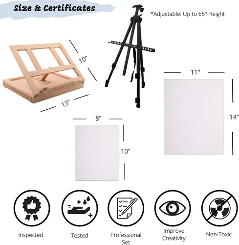 Miniatura 5 de J MARK Kit de pintura grande de alta calidad: todo en acrílico, acuarela y pintura al óleo de lujo Multicolor