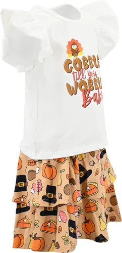 Miniatura 40 de Unique Baby Girls 2pc Skirt Set Outfit Long Sleeve Top with Skirt