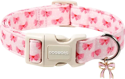 Miniatura 12 de DOGWONG Collar para perro de San Valentín, collar ajustable de algodón con corazón de caramelo azul, perfecto para perros pequeños a medianos