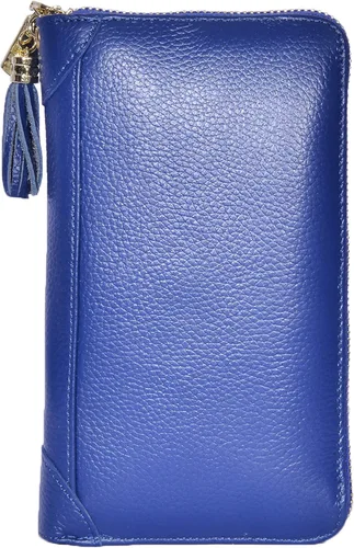 Miniatura 2 de Easyoulife - Monedero de cuero con cremallera, billetera portatarjetas para mujer, bloqueo RFID