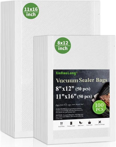 Miniatura 14 de Vacuum Sealer Bags For Food - 50 Quart 8" x 12" - Commercial Grade BPA Free Bag - Durable Customized Size Food Vac Bags for Storage and Sous Vide