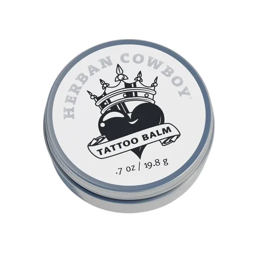 Herban Cowboy Bálsamo de tatuaje para un cuidado óptimo del tatuaje y vida útil, mejorado con ingredientes naturales, no graso, no arenoso (tamaño