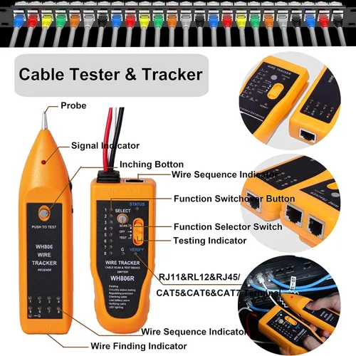 Miniatura 4 de TAIWAIN Kit de herramientas para pelacables de crimpado de red RJ45 Cat5/Cat6/Cat7 6P/8P/4P RJ11/RJ12/Juego de cortadores de reparación de cables