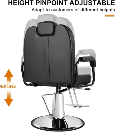 Miniatura 5 de Artist hand Sillas de barberos, silla reclinable hidráulica de alta resistencia, muebles de spa, asiento extra ancho, equipo de peluquería