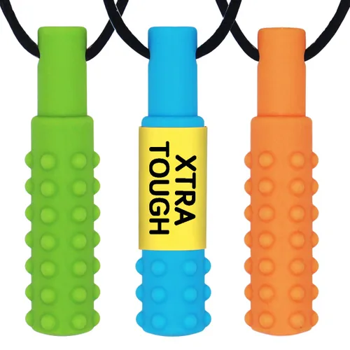 Xtra Tough (XT) - Collar sensorial para masticar (paquete de 3) – Ayuda motora oral sensorial, juguetes mordedores para autismo, TDAH, lactancia del