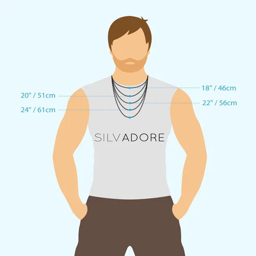 Miniatura 5 de Silvadore Collar de cadena de plata de 0.354 in de grosor para hombre, eslabones cubanos planos de acero inoxidable Miami, joyería de por vida