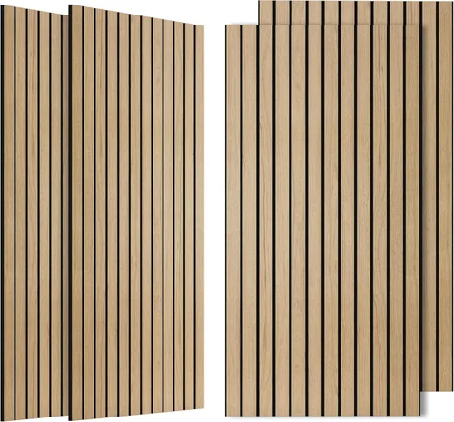 Miniatura 21 de Paneles de sonido de chapa de madera, paquete de 10 paneles de pared de 47.2 x 23.6 pulgadas, paneles acústicos decorativos para paredes