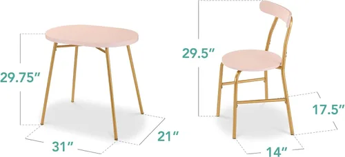Miniatura 7 de Best Choice Products Juego de mesa de comedor ovalada de 3 piezas, moderno comedor de cocina pequeño con 2 sillas, marco de metal, respaldos curvos