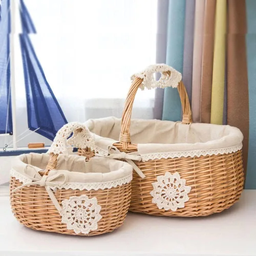 Miniatura 2 de Cesta de picnic, cesta, cesta de mimbre, juego de cesta de picnic, cesta de picnic para 2, cesta de picnic aislada, adecuada para canasta de picnic