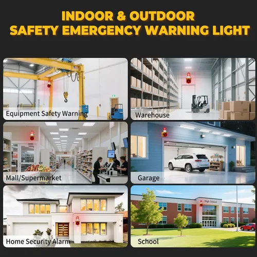 Miniatura 7 de AC110V Sirena Industrial de Alarma con Luz Estroboscópica - Bocina Fuerte de 120dB y Luz de Advertencia de Baliza Roja Impermeable para Emergencias