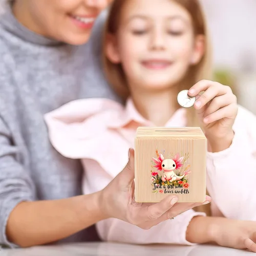 Miniatura 6 de Alcancía de ajolote para dinero, regalos para adolescentes y niñas, amantes de los ajolotl, accesorios temáticos, artículos de decoración