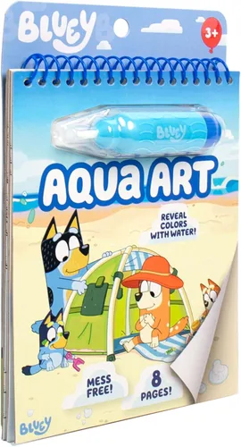 Miniatura 6 de Horizon Group USA Bluey Aqua Art - Hojas de actividad reutilizables con revelación de agua y bolígrafo de agua para dibujo y coloreado sin manchas