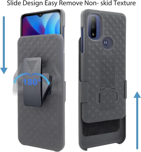 Miniatura 4 de Compatible con Moto G Pure 2021 Slim Shell Funda resistente a prueba de golpes de cuerpo completo con vidrio templado, funda para teléfono