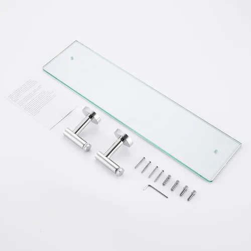 Miniatura 9 de Estante de cristal KES para baño, estante rectangular de 20 pulgadas con vidrio templado de 8 mm de grosor, soporte de metal antioxidante para pared