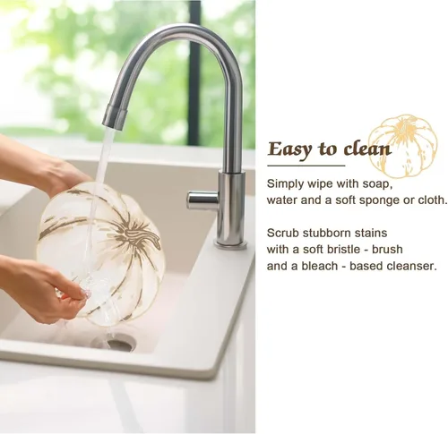 Miniatura 5 de Simplebrand Juego de 4 manteles individuales con estampado de calabaza beige para cocina, resistentes a las manchas, protegen la mesa del comedor
