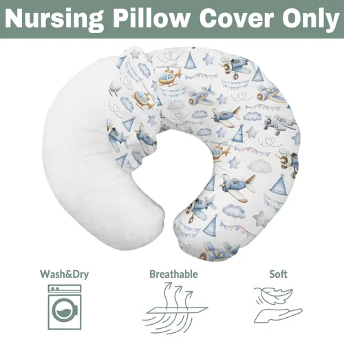 Miniatura 7 de Fundas de almohada de lactancia para niños y niñas, diseño retro, estrellas, nubes, cielo, para lactancia, almohadas suaves y elásticas extraíbles