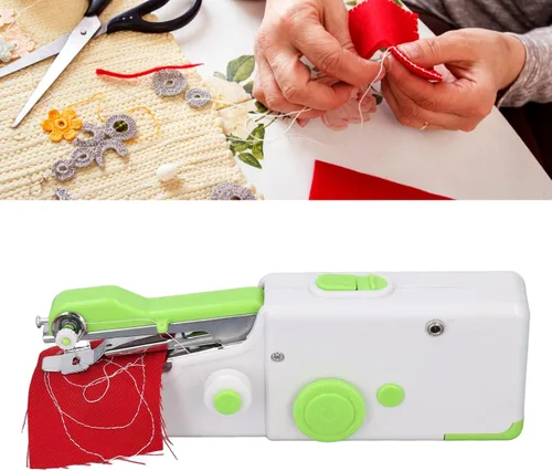 Miniatura 9 de Diydeg Máquina de coser de mano, mini máquina de coser eléctrica portátil, ergonómica, alimentada por batería, herramienta de reparación portátil
