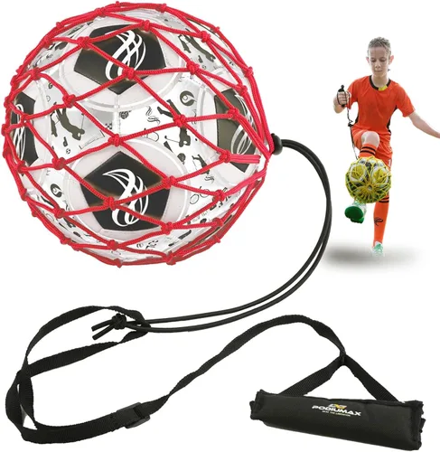 Miniatura 9 de PodiuMax Entrenador de Patadas de Fútbol Individual con Mango con Nuevo Diseño de Red con Bloqueo de Balón, Red Elástica Bungee de Entrenamiento