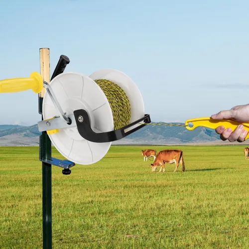 Miniatura 4 de Carrete estándar de cercado eléctrico con engranajes 3:1 con polialambre premium de 1640 pies, 6 conductores más 1 Insulgrip gratuito de 8 pulgadas