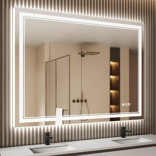 Miniatura 43 de Espejo de baño LED de 72 x 36 pulgadas, retroiluminado y frontal iluminado, espejo de tocador grande iluminado con luces, antiniebla, regulable