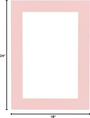 Miniatura 8 de 18 x 24 pulgadas, corte biselado para fotos de 15 x 22 pulgadas, matboard precortado rosa sin ácidos, para imágenes, fotos, marco, grosor de 4 capas
