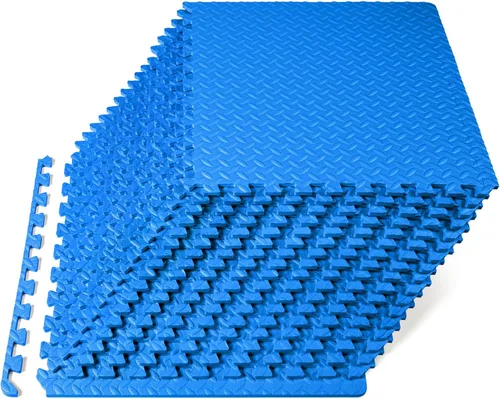 Miniatura 10 de ProsourceFit - Tapete de ejercicio tipo rompecabezas de ½ pulgada, losetas de espuma EVA entrelazadas para gimnasio en casa, para niños, crema, 24 x