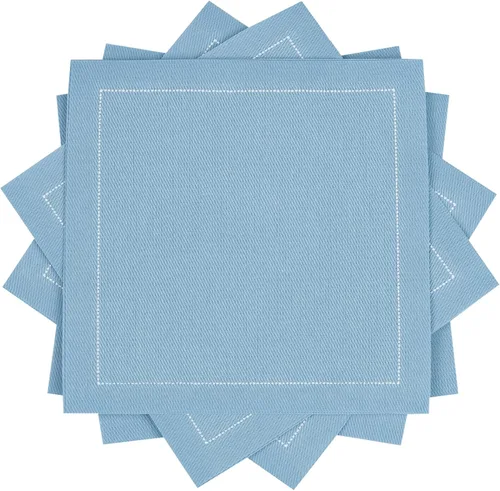 Miniatura 29 de Servilletas de cóctel de algodón blanco, 100% algodón, paquete de 50 unidades, 4.5 x 4.5 pulgadas, calidad de hotel, suaves y absorbentes, ideales